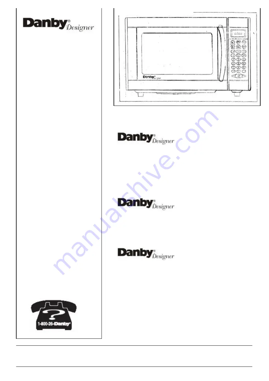 Danby DMW1158BL/W Скачать руководство пользователя страница 1