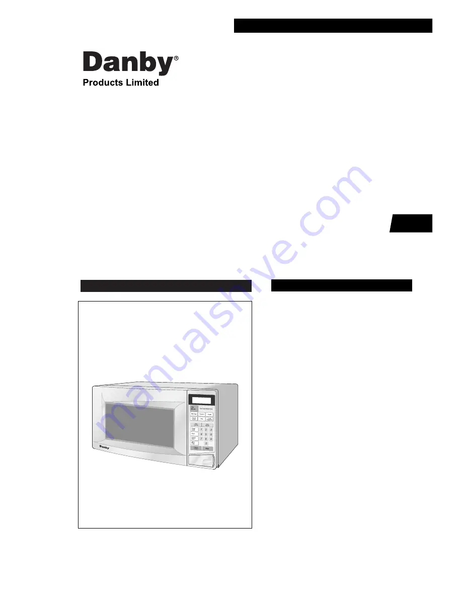 Danby DMW769W Скачать руководство пользователя страница 1