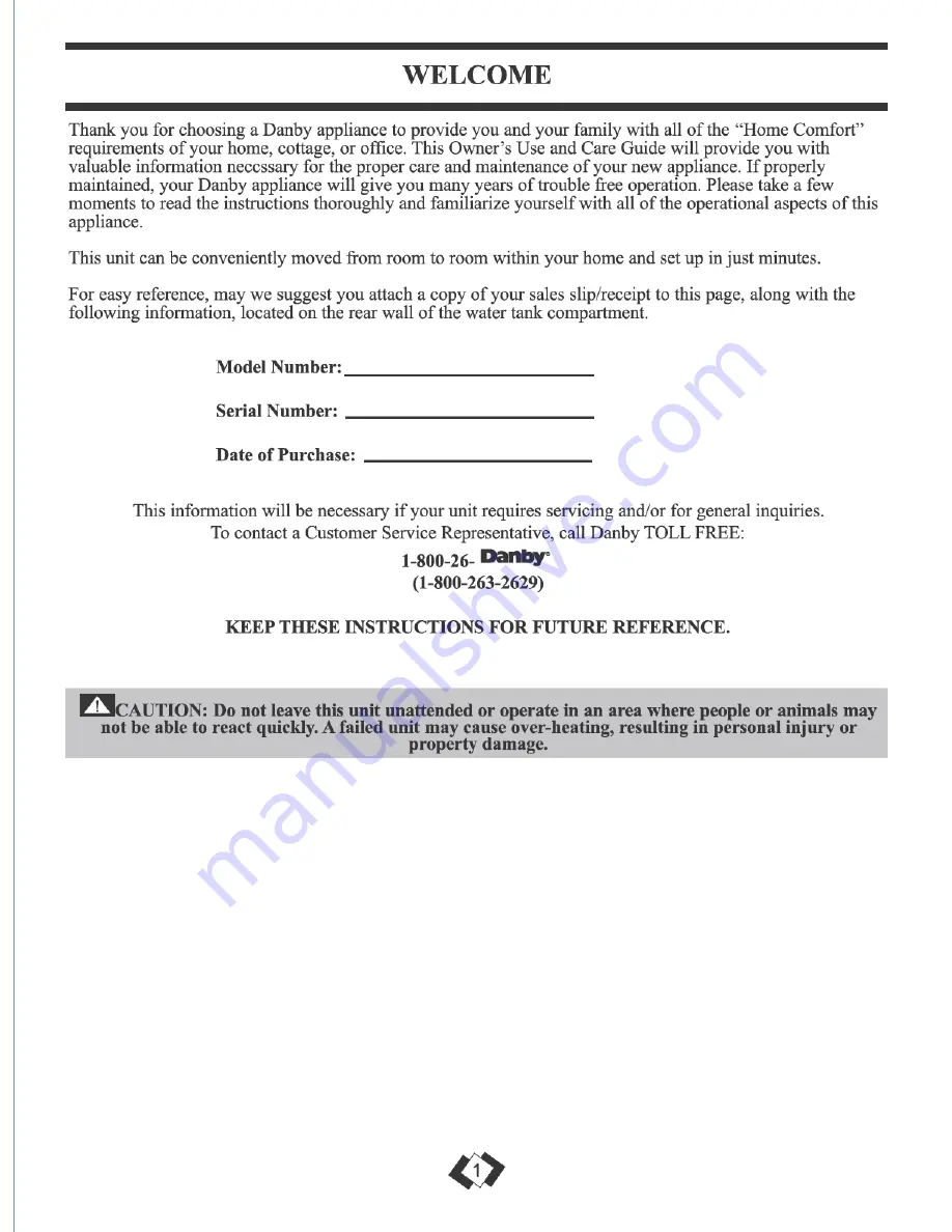 Danby Premiere DDR30A1GP Owner'S Use And Care Manual Download Page 3