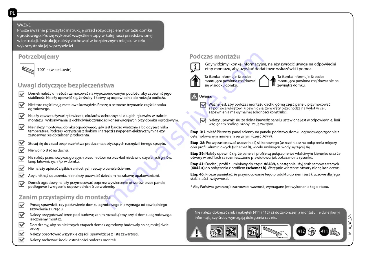 Dancover SkyLight Shed Manual Download Page 9