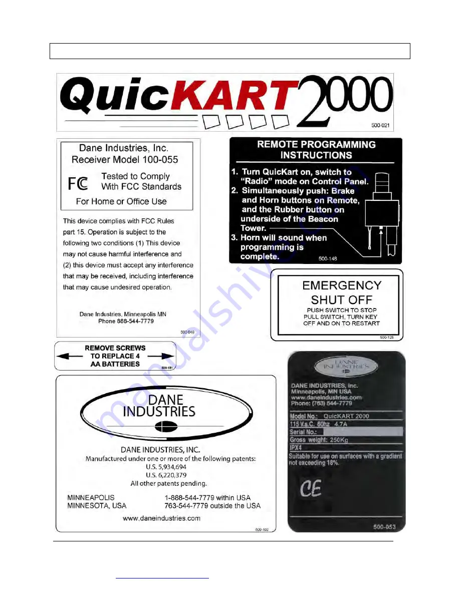 Dane Technologies QuicKART 2000 Series Скачать руководство пользователя страница 7