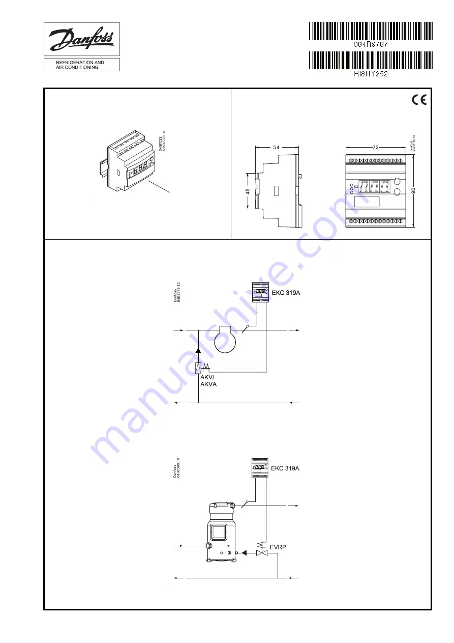 Danfoss EKC 319A Скачать руководство пользователя страница 1