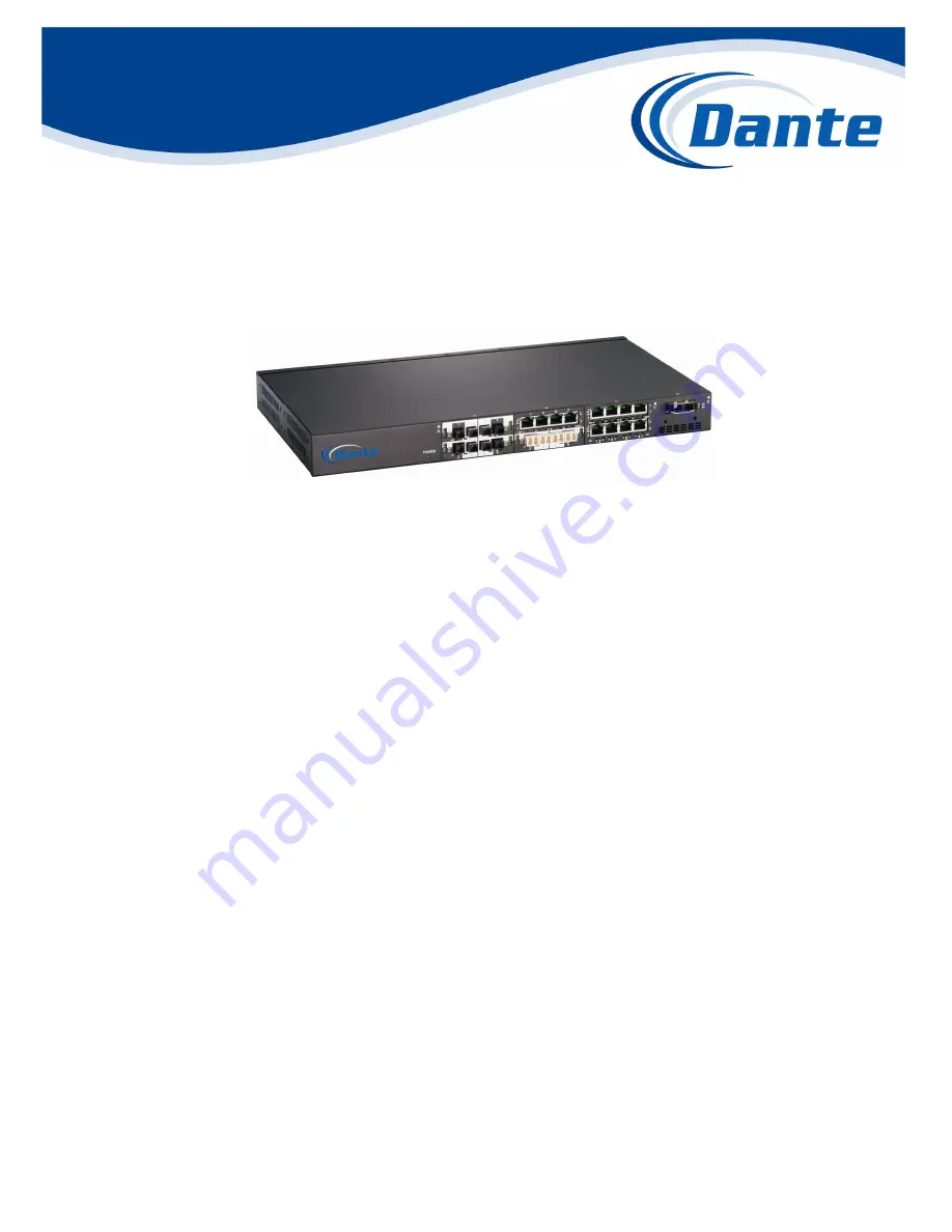 Dante DFG480000 Frame Installation And Operation Manual Download Page 1