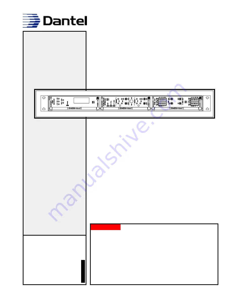 Dantel 00331 Installation & Operation Manual Download Page 1