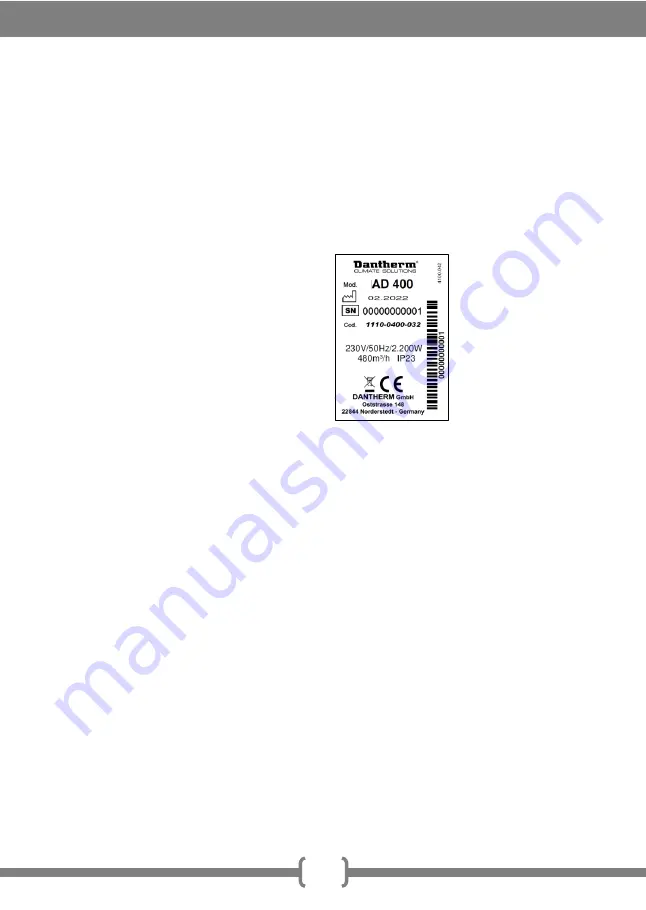 Dantherm AD 400 Series Operation Instructions Manual Download Page 83