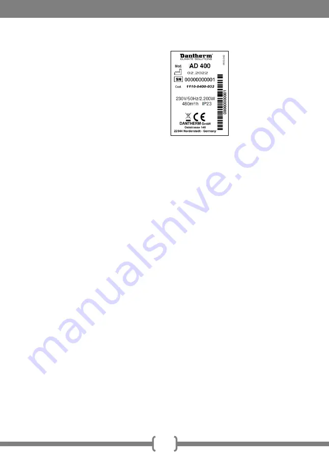 Dantherm AD 400 Series Operation Instructions Manual Download Page 106