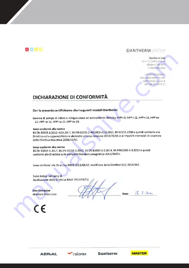 Dantherm HPP-iw Series Owners & Installation Manual Download Page 219