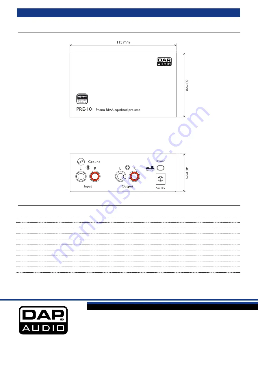 DAPAudio PRE-101 Manual Download Page 4