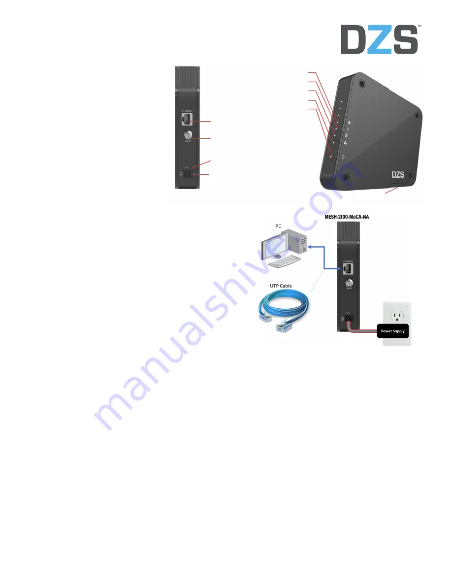 Dasan DZS MESH-2100-MoCA-NA Quick Installation Instructions Download Page 1