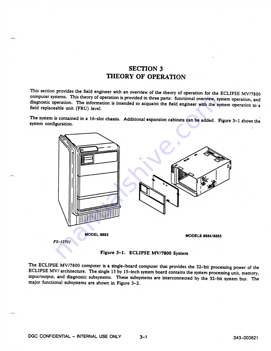 Data General Service ECLIPSE MV/7800 Product Information Package Download Page 51