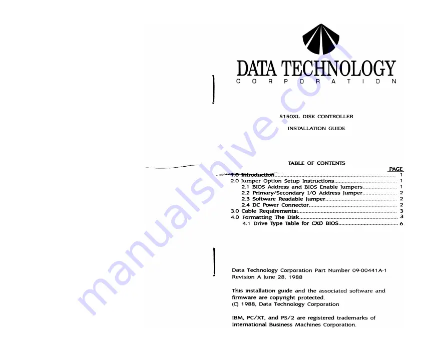 Data Technology 5150XL Скачать руководство пользователя страница 1