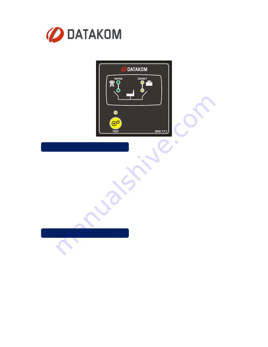 Datakom DKG-171 Installation And Operating Instructions Download Page 1