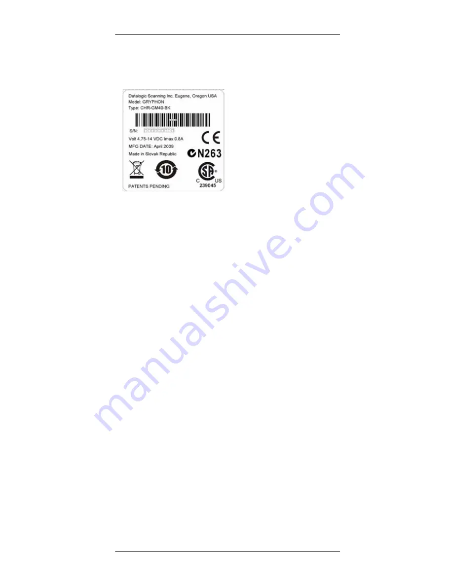 Datalogic Gryphon I CHR-GM40 Quick Reference Manual Download Page 15