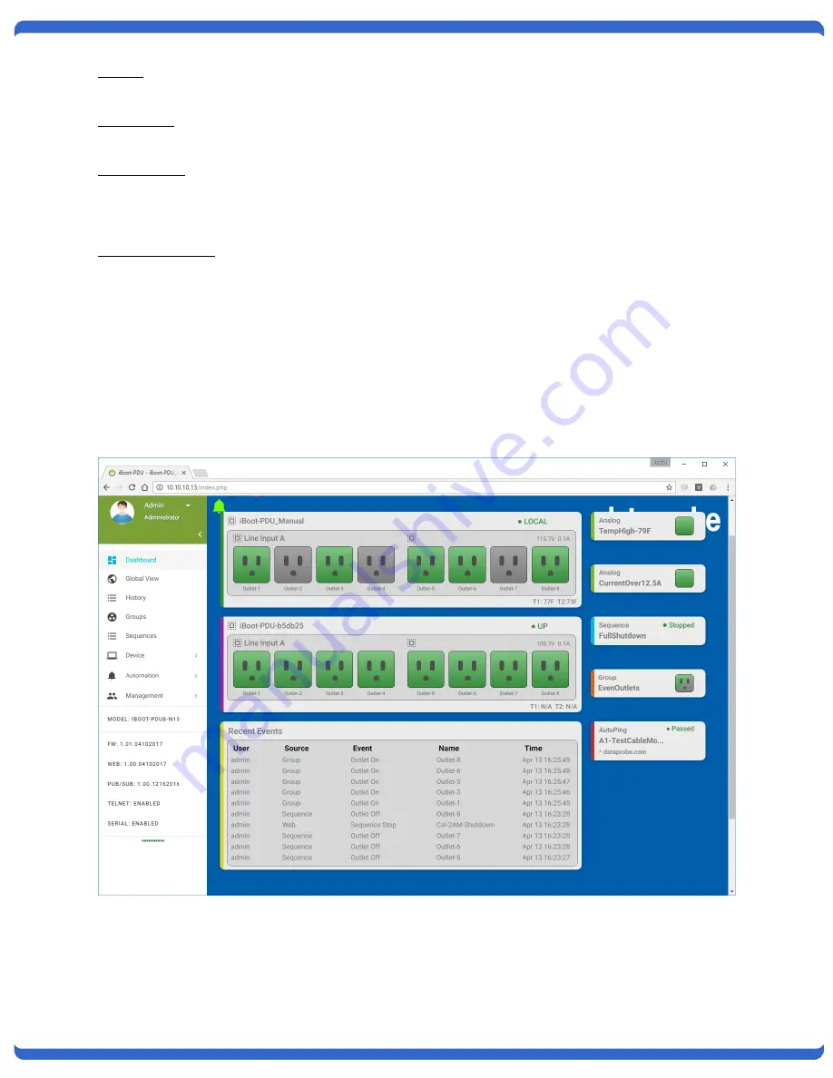 Dataprobe iBoot-PDU4-C10 User Manual Download Page 12