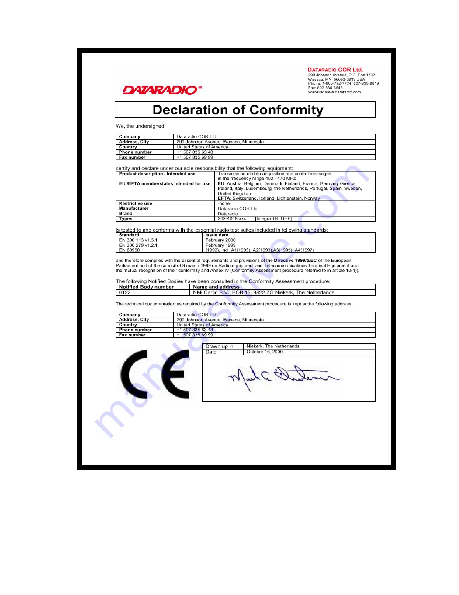 Dataradio Integra-TR Technical Manual Download Page 10