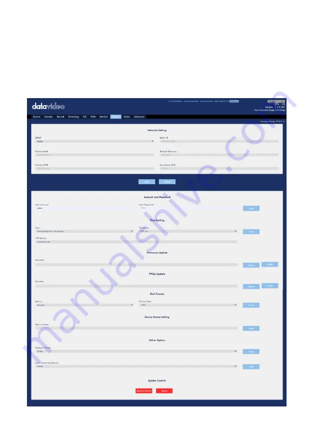 Datavideo NVS-40D Instruction Manual Download Page 69