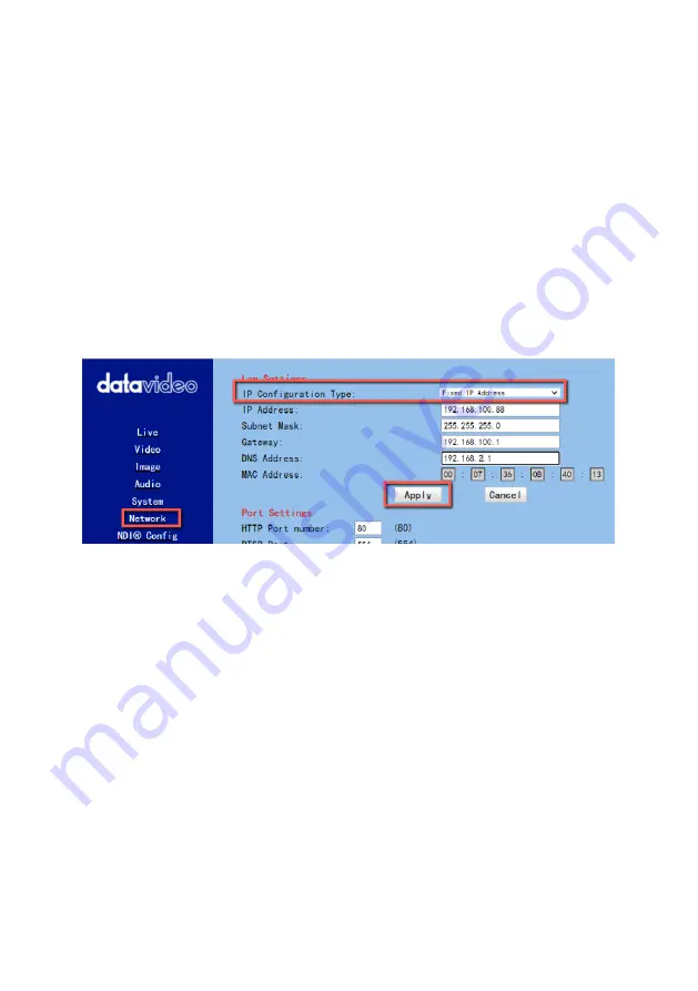 Datavideo PTC-280NDI Скачать руководство пользователя страница 49