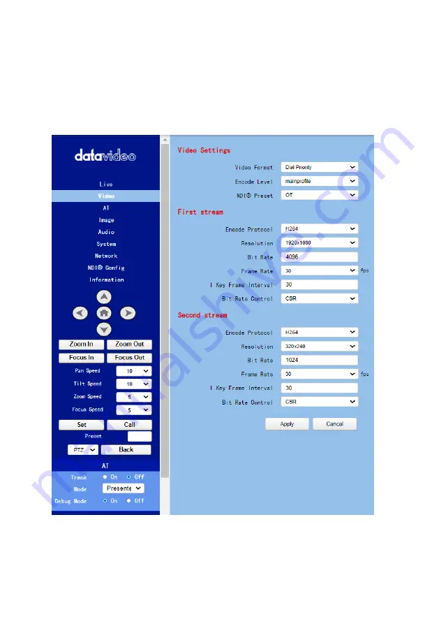 Datavideo PTC-285NDI Скачать руководство пользователя страница 59