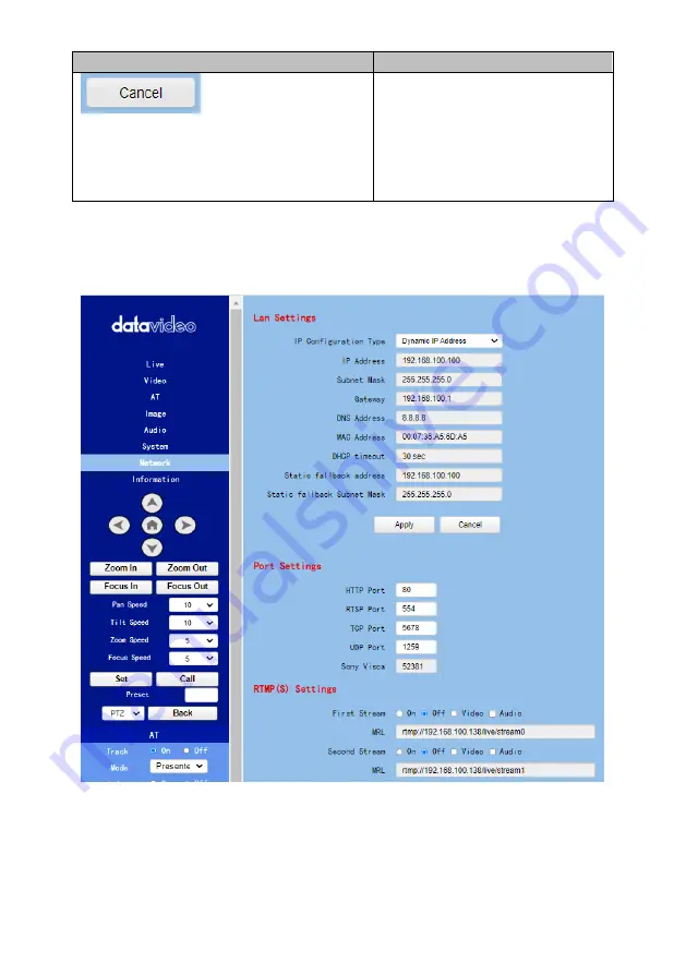 Datavideo PTC-305T Instruction Manual Download Page 69