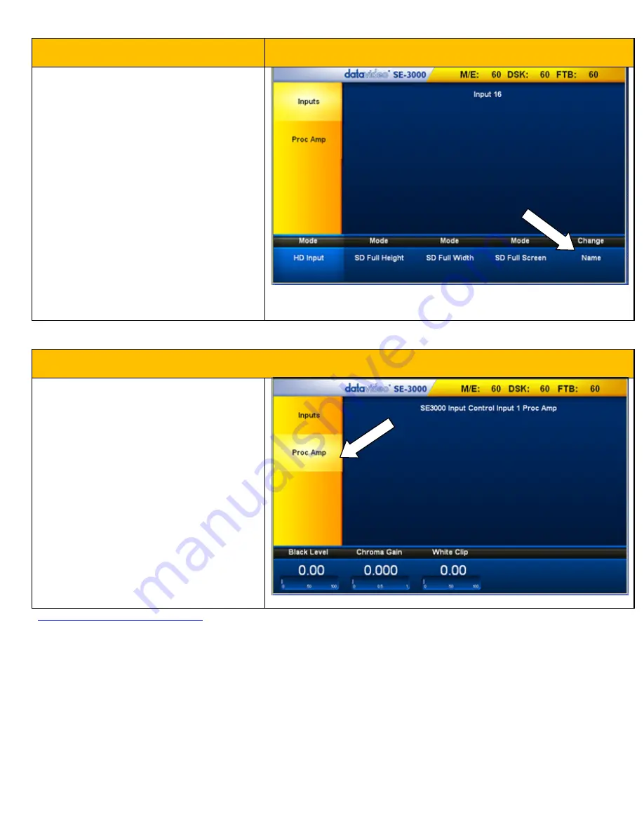 Datavideo SE-3000 Visual Quickstart Manual Download Page 36