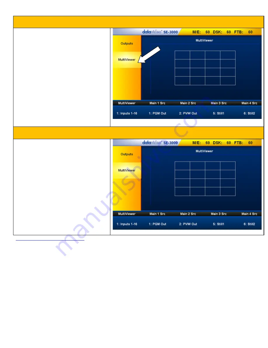 Datavideo SE-3000 Visual Quickstart Manual Download Page 40