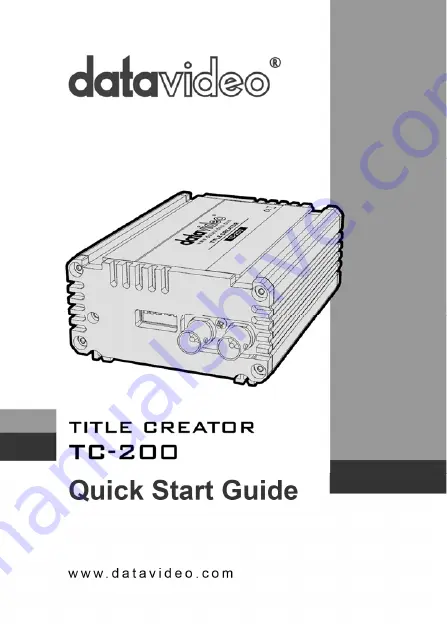 Datavideo TC-200 Quick Start Manual Download Page 1