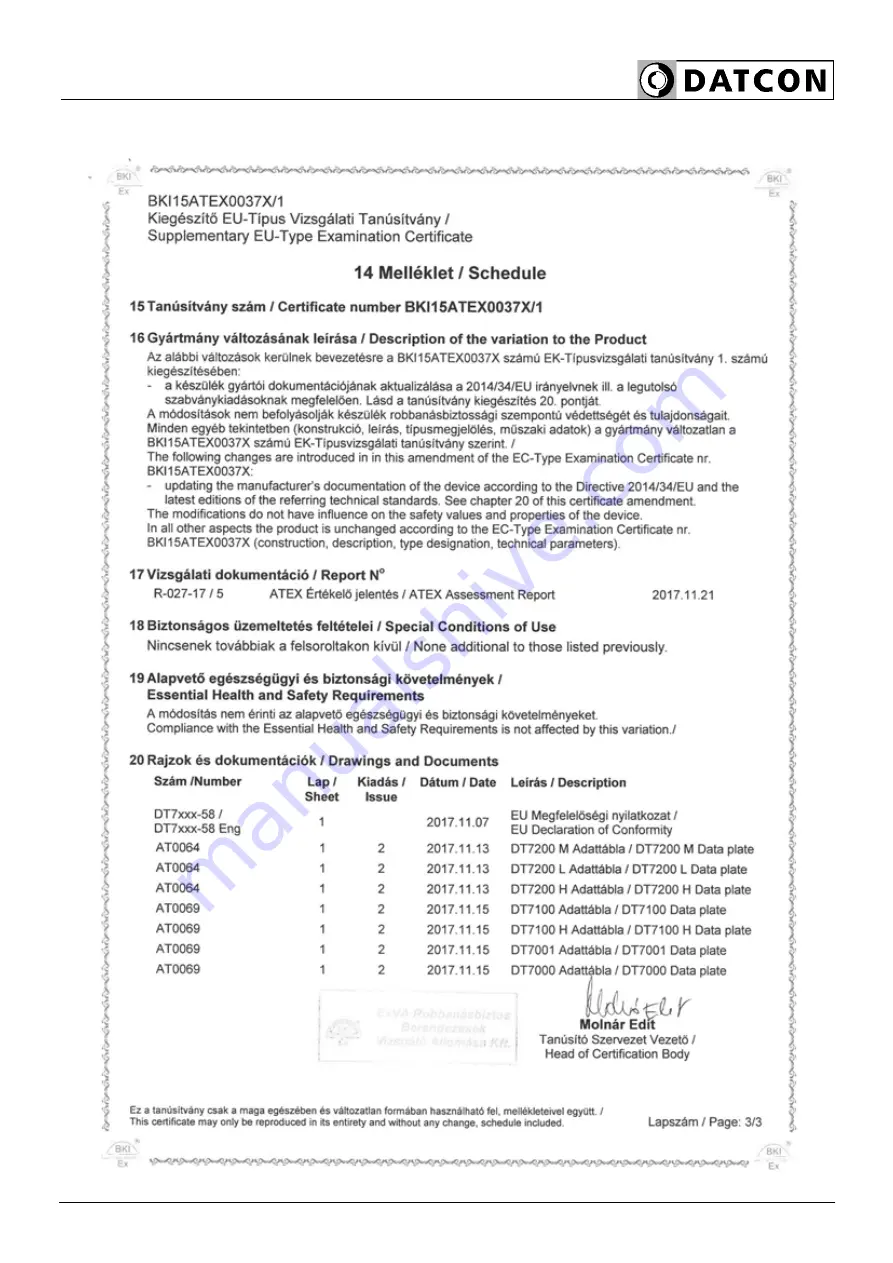 Datcon DT7000 Operating Instructions Manual Download Page 33