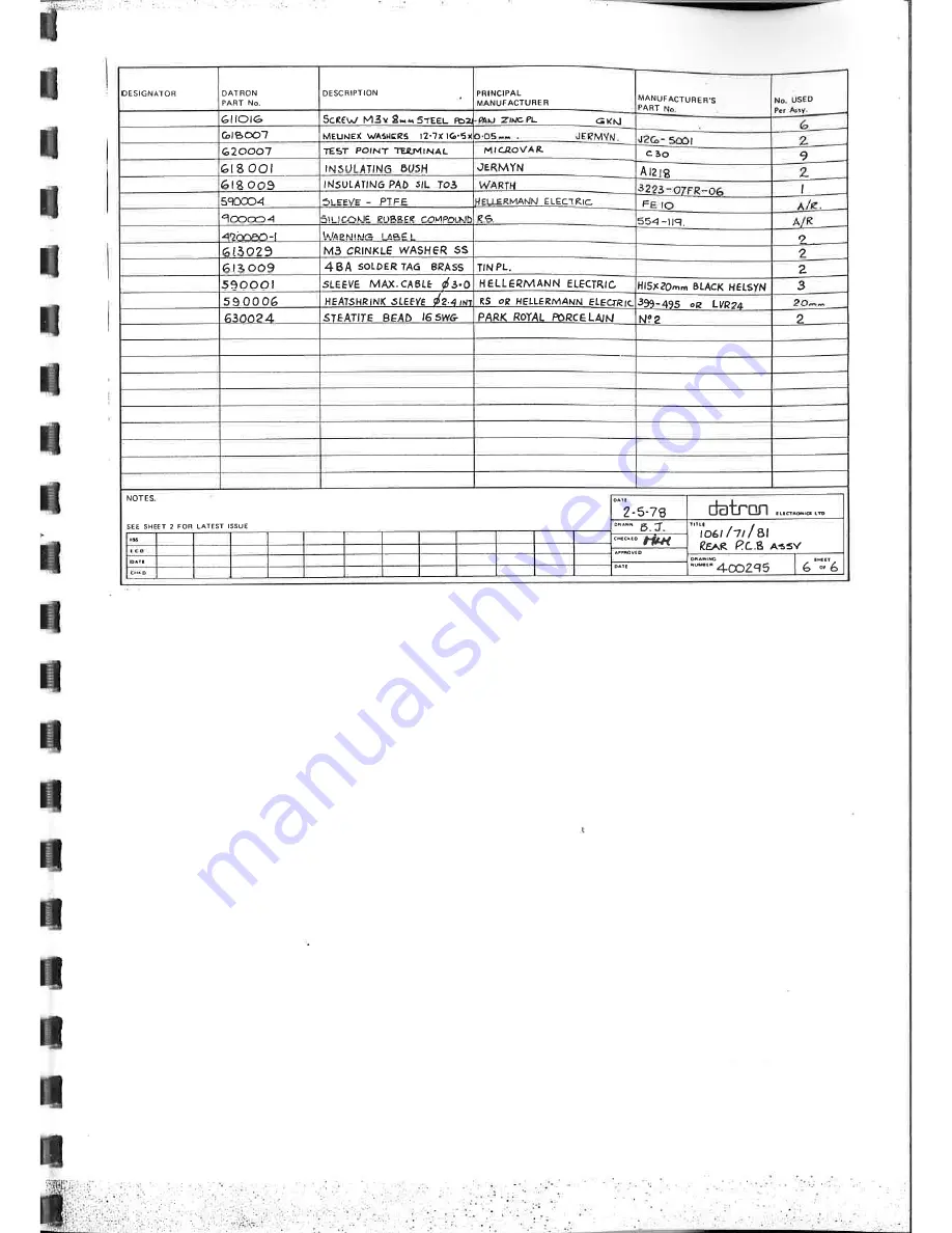 Datron 1061 Calibration And Servicing Handbook Download Page 76