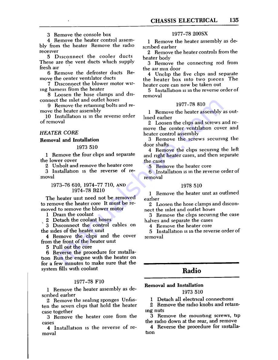 Datsun 1973 510 Repair Manual Download Page 141