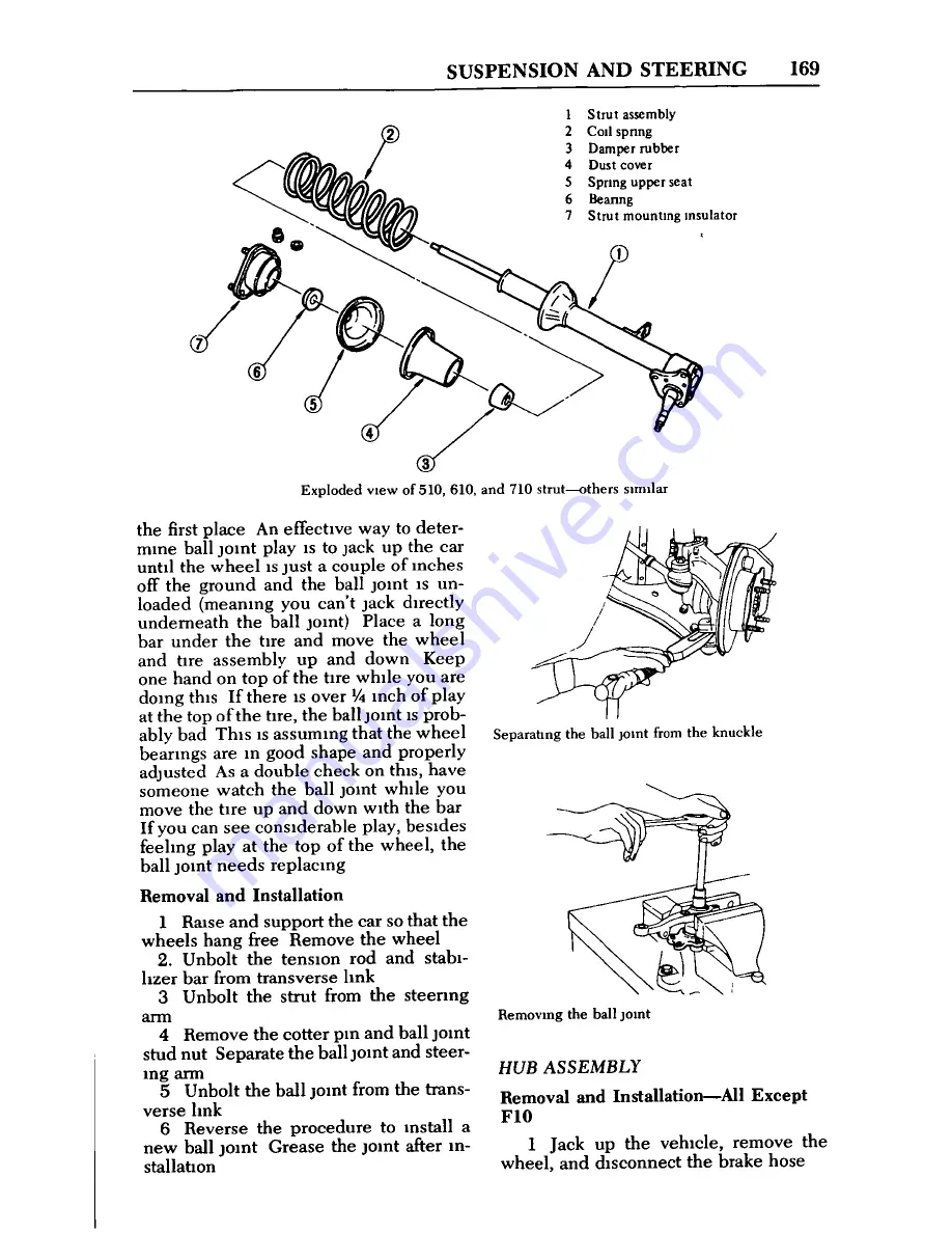 Datsun 1973 510 Repair Manual Download Page 175