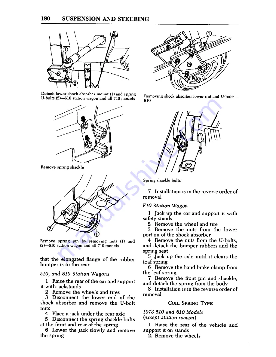 Datsun 1973 510 Repair Manual Download Page 186