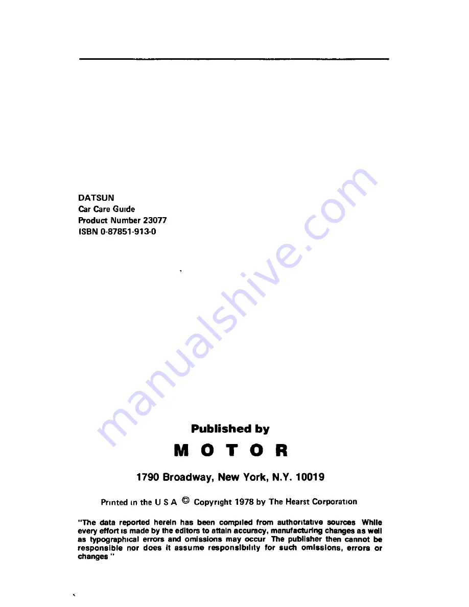 Datsun B210 Car Care Manual Download Page 3