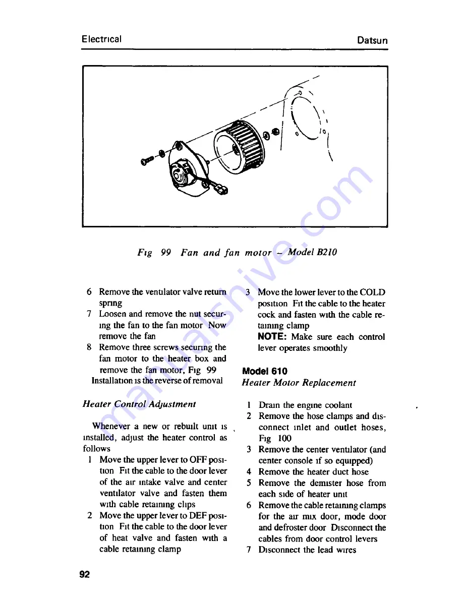 Datsun B210 Car Care Manual Download Page 95