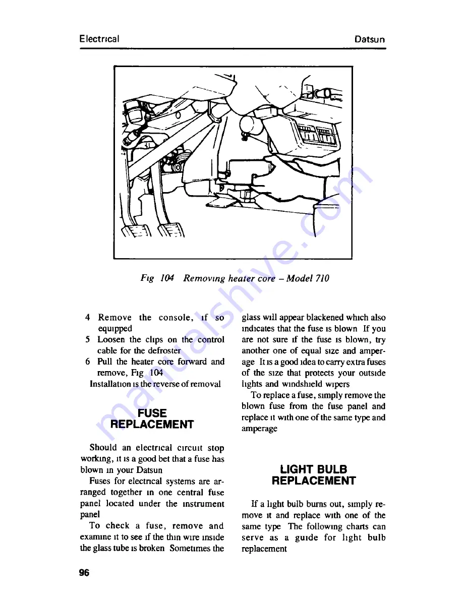 Datsun B210 Car Care Manual Download Page 99