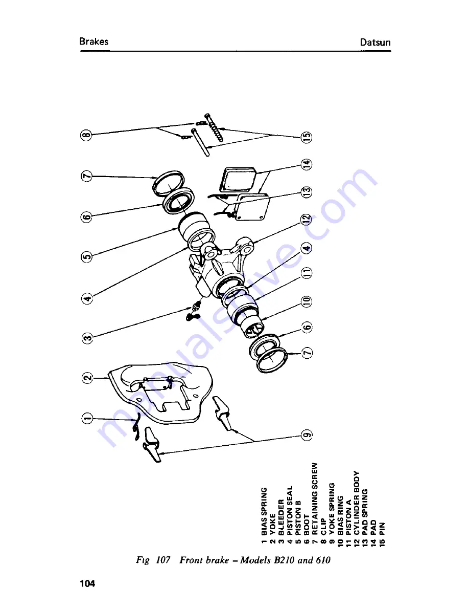 Datsun B210 Car Care Manual Download Page 107