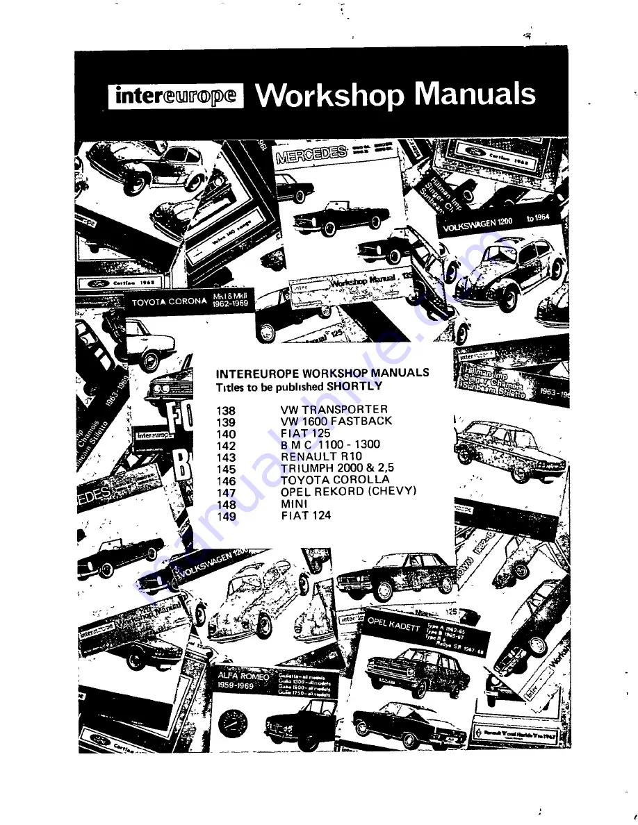 Datsun Saloon I300 Workshop Manual Download Page 103