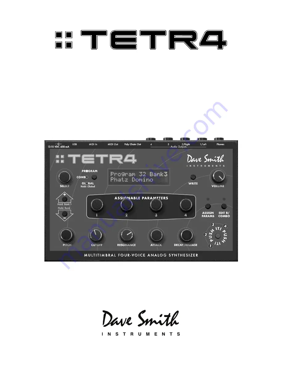 Dave Smith Instruments TETR4 Operation Manual Download Page 1