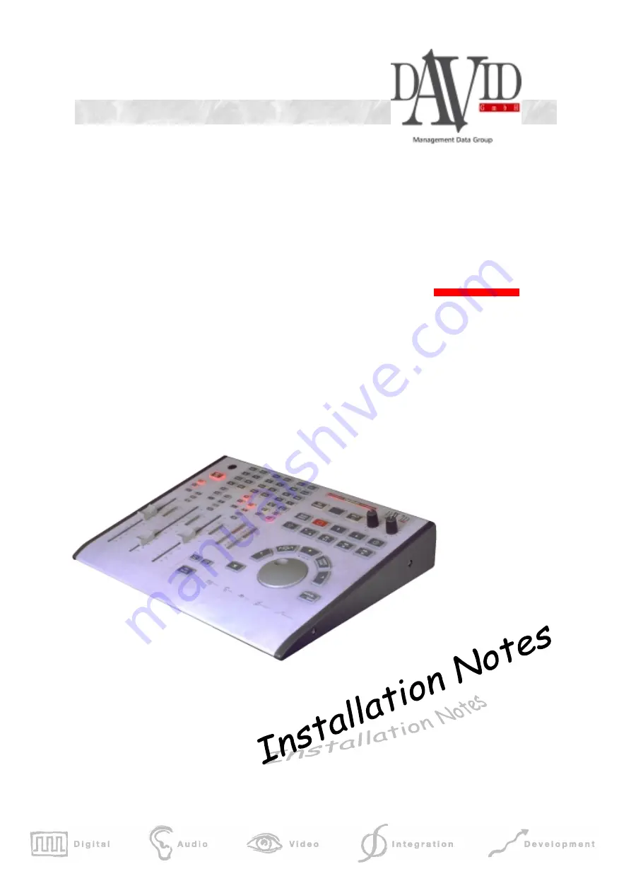 DAVID DigAS DigaStudio Installation Notes Download Page 1