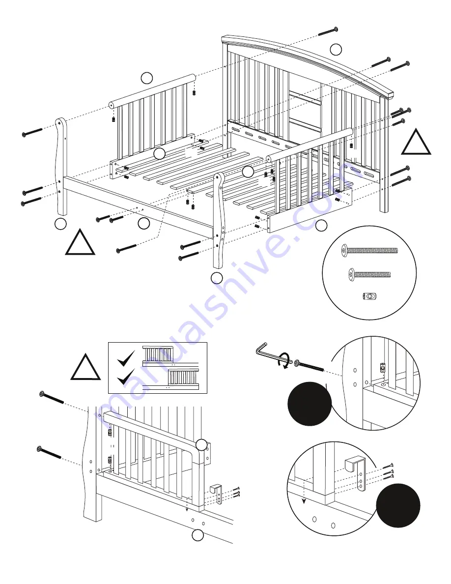 DaVinci Elizabeth II Convertible Toddler Bed 0810 Скачать руководство пользователя страница 6