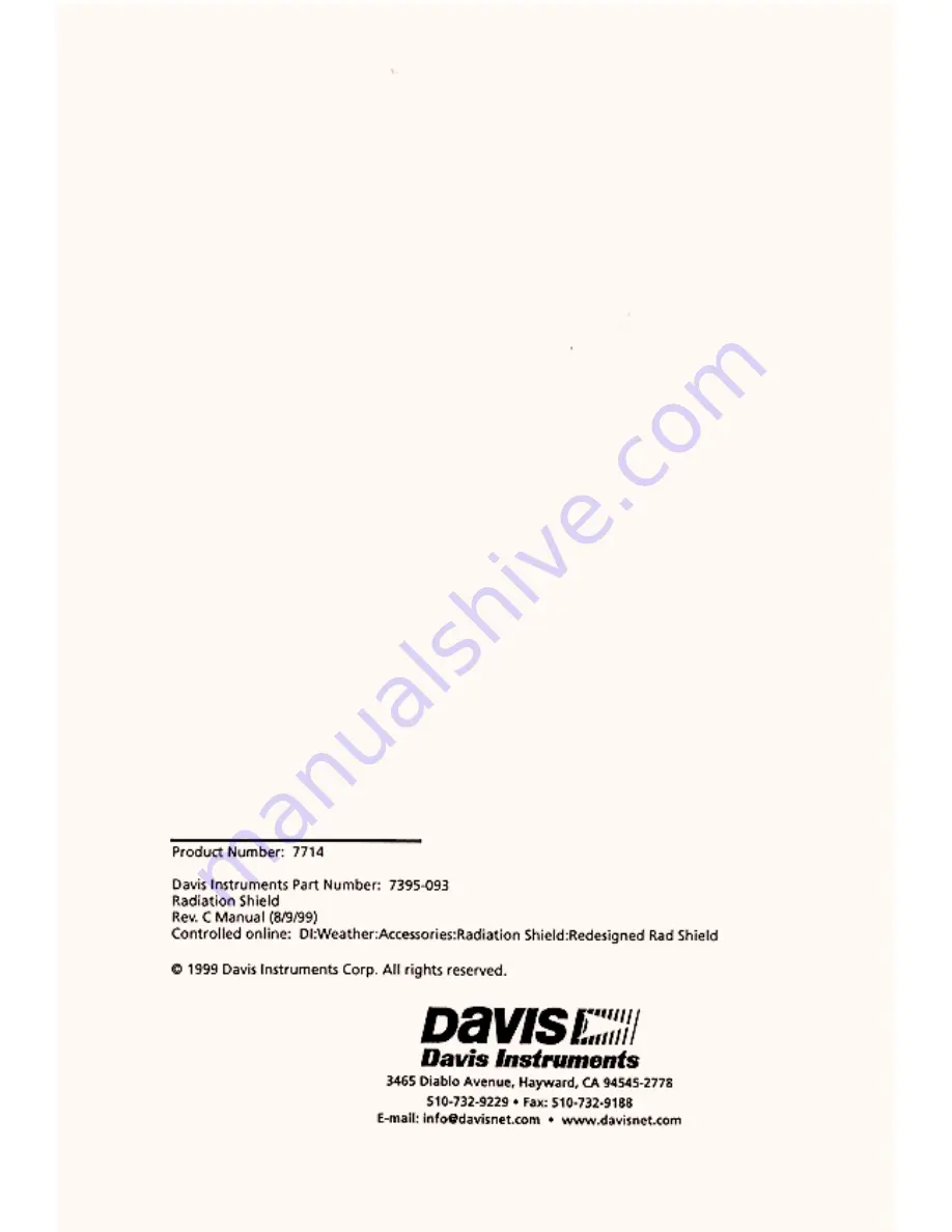 DAVIS 7714 Radiation Shield Installation Manual Download Page 16