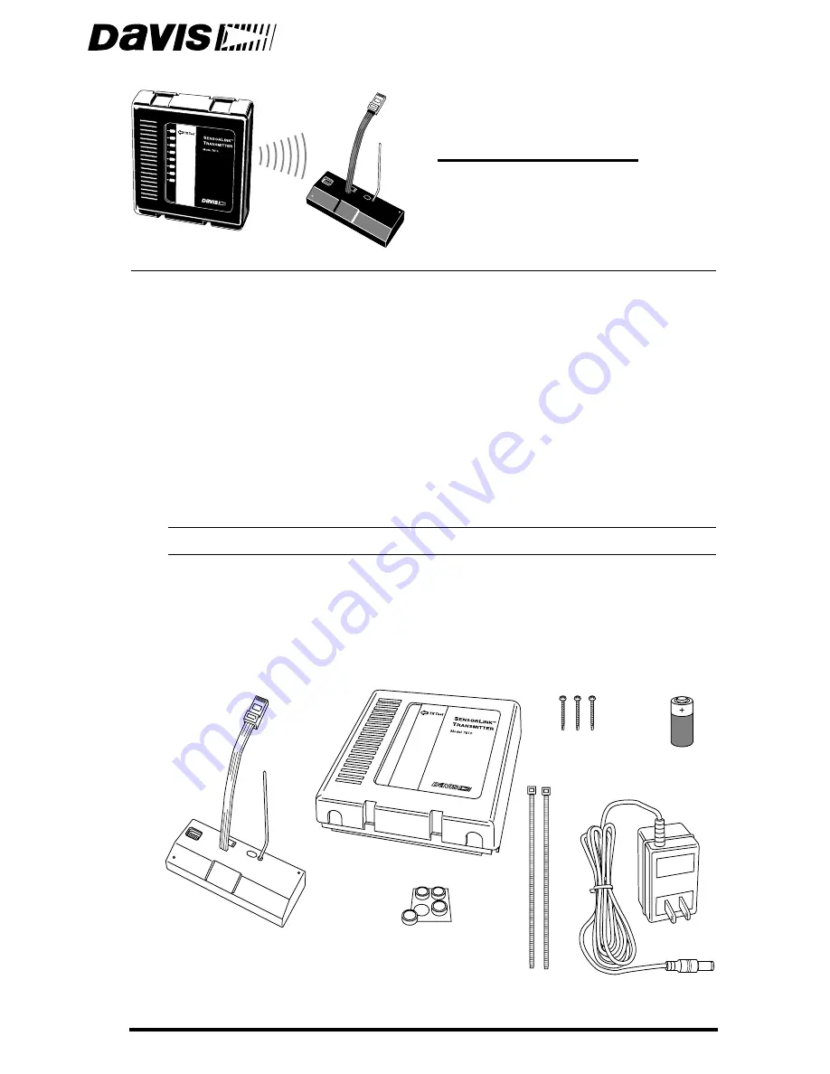 DAVIS SensorLink Installation Manual Download Page 1