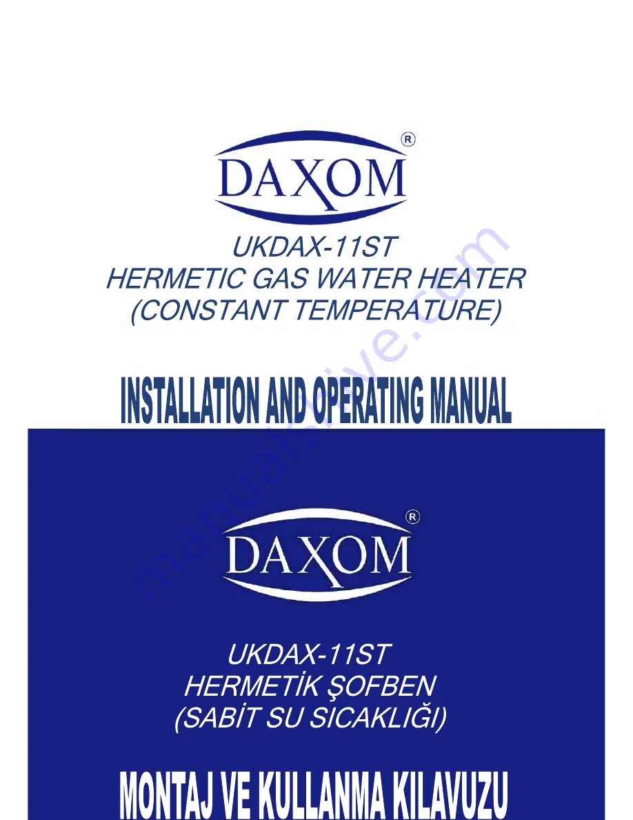 DAXOM UKDAX-11ST Installation & Operation Manual Download Page 1