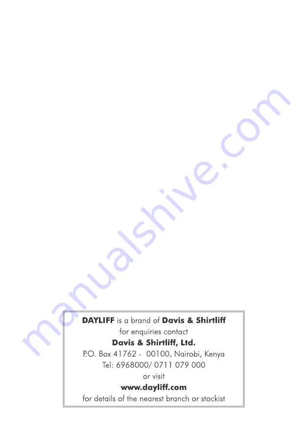 DAYLIFF DD Installation & Operating Manual Download Page 12