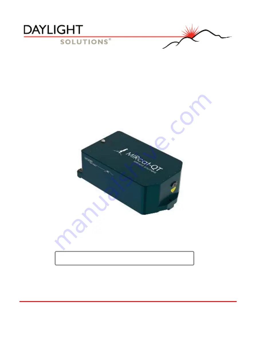 DAYLIGHT SOLUTIONS MIRcat-QT 1 Series Скачать руководство пользователя страница 1