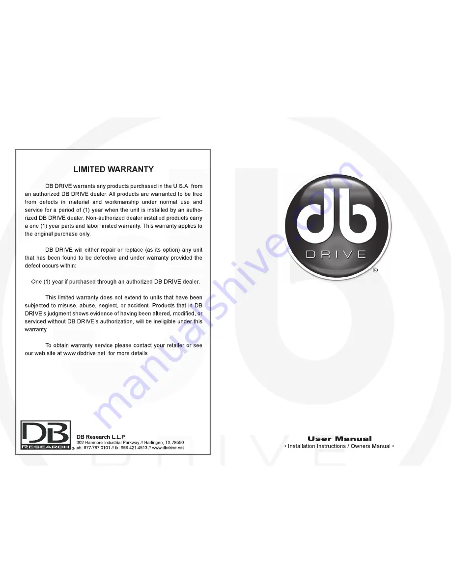 DB Drive A3 1750.5 User Manual Download Page 1