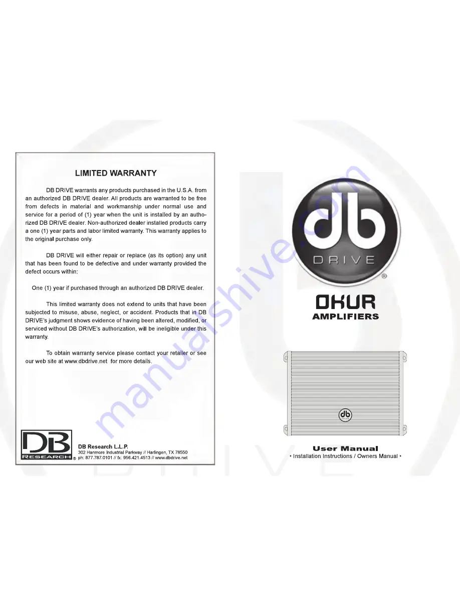 DB Drive Okur A6 800.4 Скачать руководство пользователя страница 1