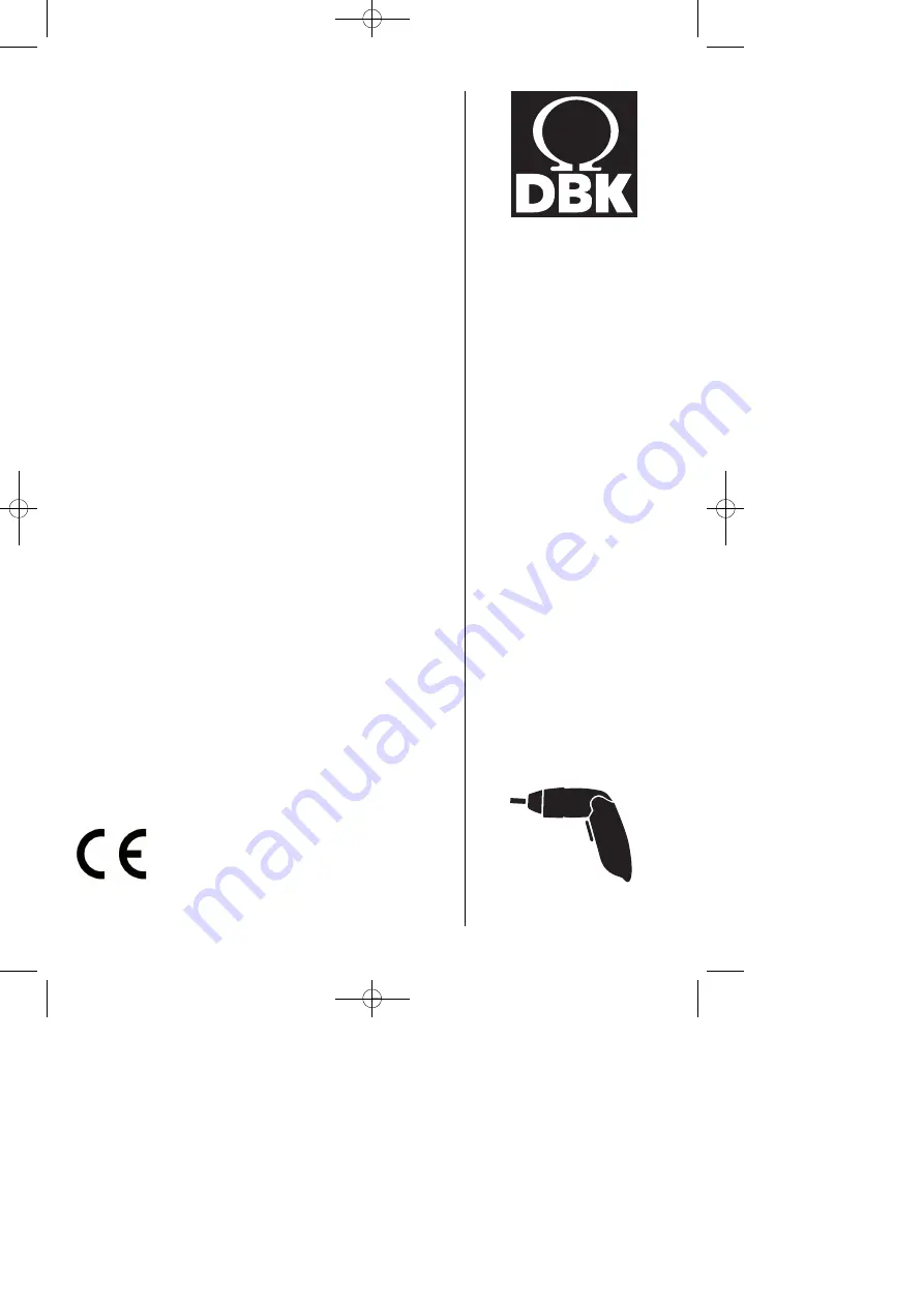 DBK CSE 4,8 D Скачать руководство пользователя страница 1