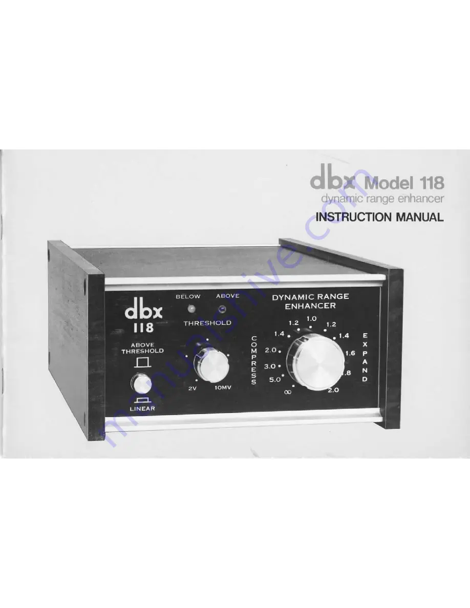 dbx 118 Instruction Manual Download Page 1