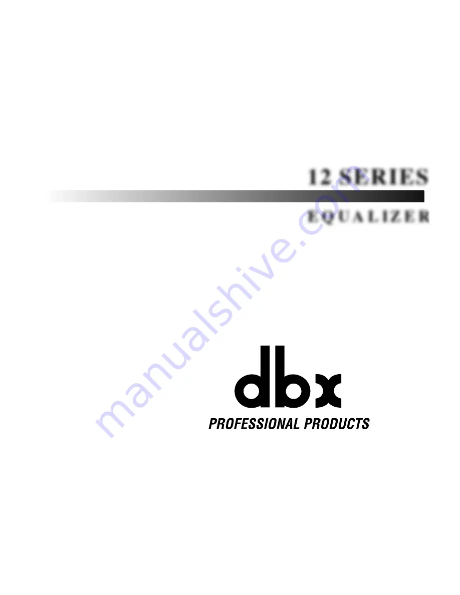 dbx 12 Series Operation Manual Download Page 1