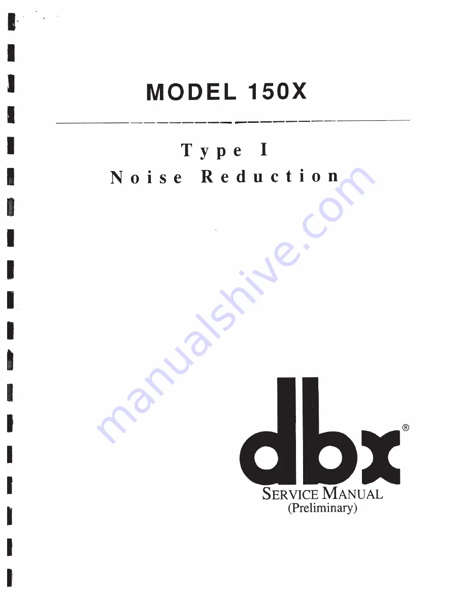 dbx 150X Type I Service Manual Download Page 1